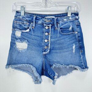 Good American Blue Distressed Jean Shorts